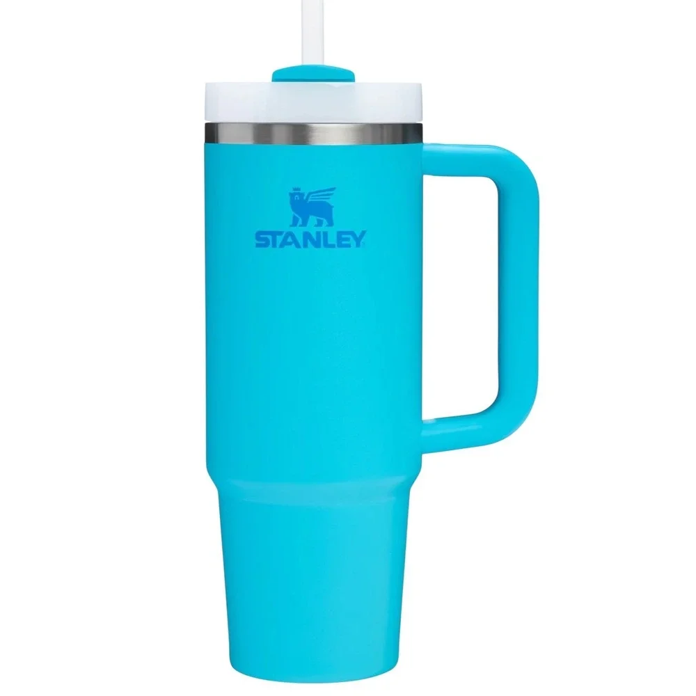 Stanley Quencher H2O Tumbler 30 oz Aqua Blue Flowstate Straw Lid Car Cup Holder - Picture 1 of 10